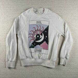 SPIRITUAL GANGSTER Women's White "Sol Lune" cochela Sweatshirt Size S